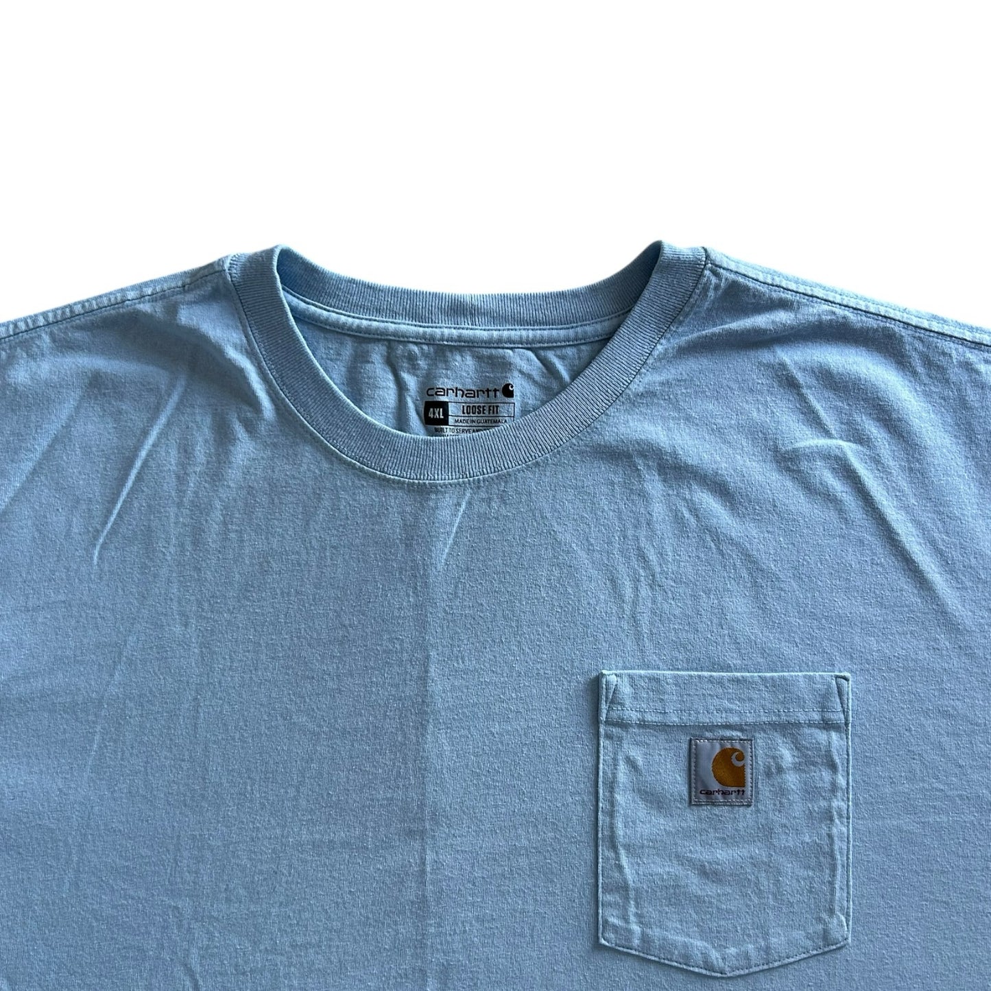 4XL loose fit Carhartt Light Blue Back Graphic T-Shirt