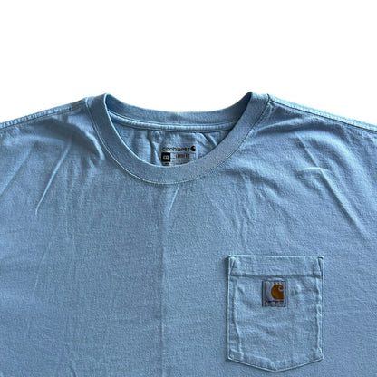 4XL loose fit Carhartt Light Blue Back Graphic T-Shirt