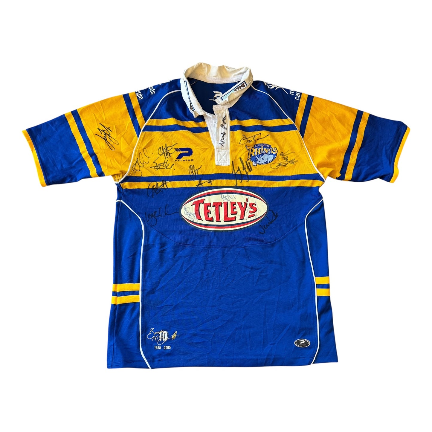Signed Large Blue Leeds Rhinos Rugby Shirt