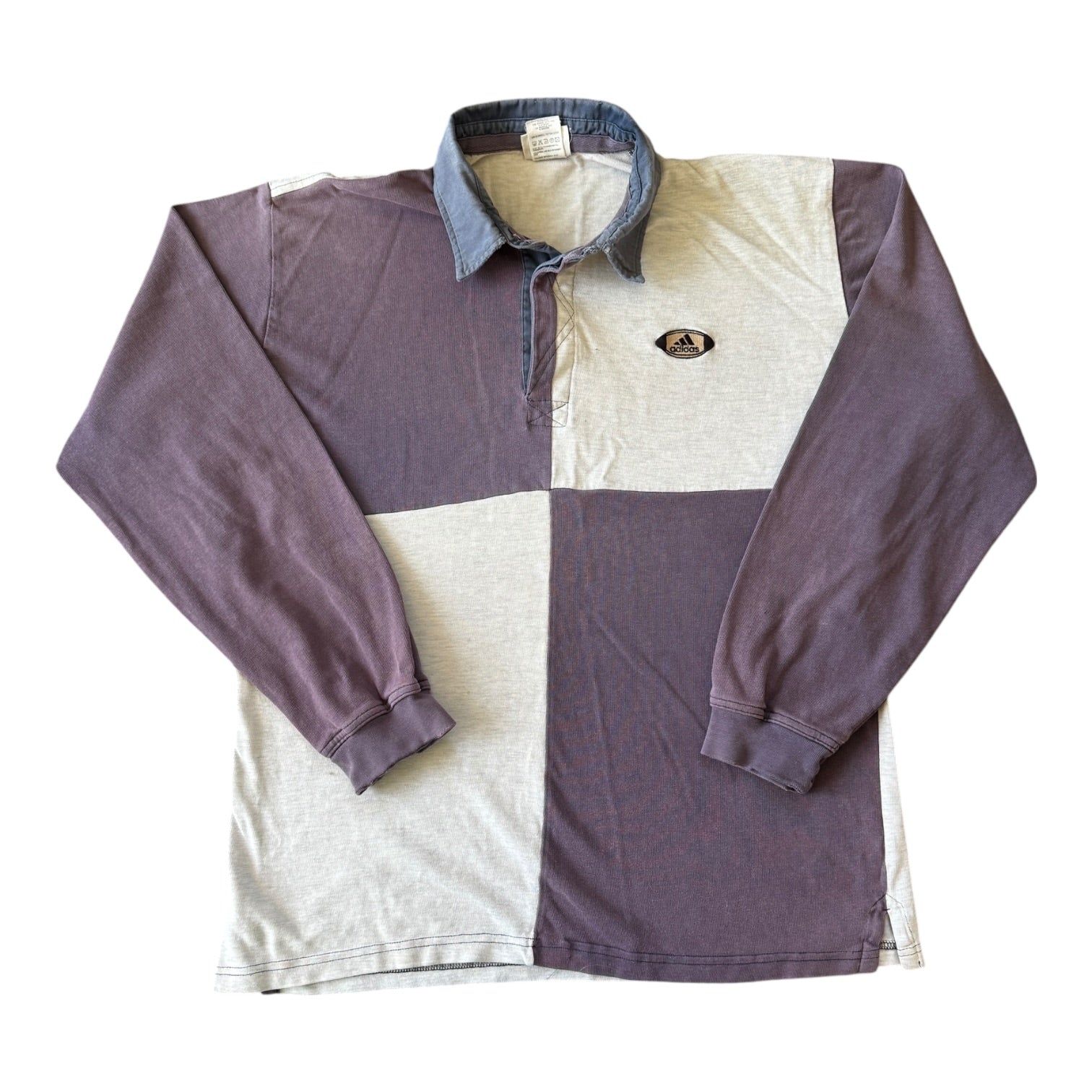 Large Adidas Grey And Purple Rugby Shirt