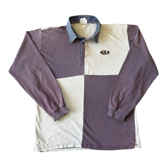 Large Adidas Grey And Purple Rugby Shirt