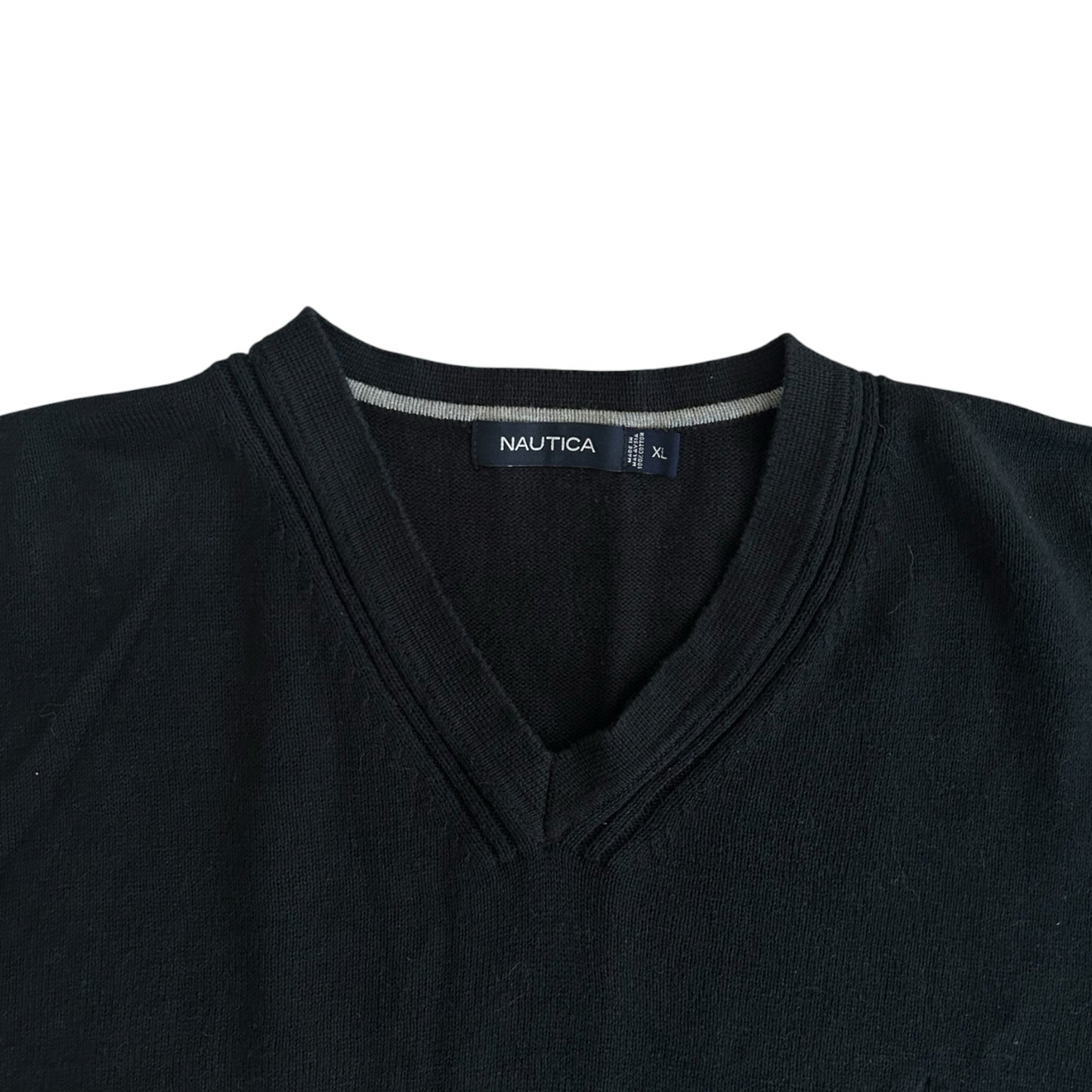 Extra large Nautica Black V-Neck Jumper