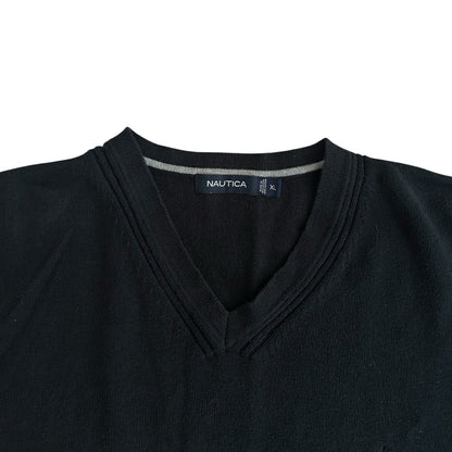 Extra large Nautica Black V-Neck Jumper