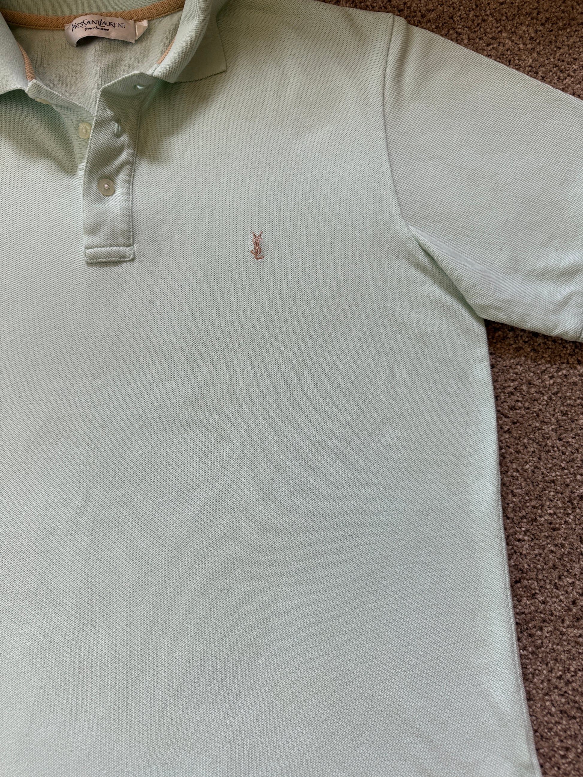Medium Yves Saint Laurent Mint Green Polo Shirt