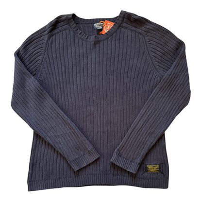 Large Ralph Lauren Navy Knitted Ribbed Jumper