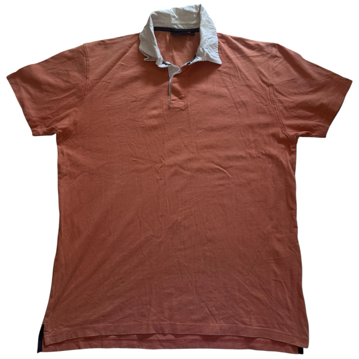 Large Quebramar Orange Short Sleeved Sailing Rugby Shirt
