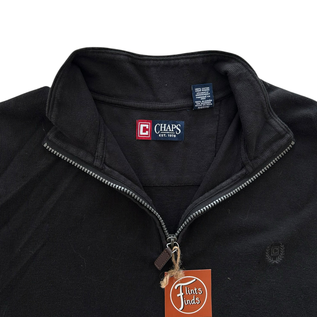 Extra large Chaps Black 1/4 Zip Jumper