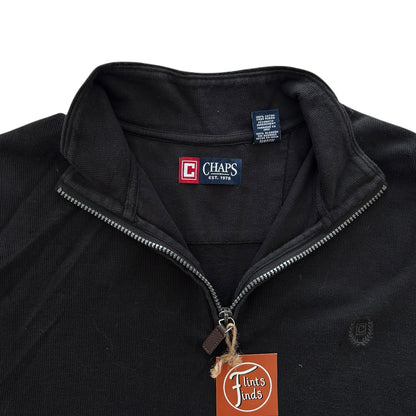 Extra large Chaps Black 1/4 Zip Jumper