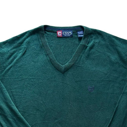 XXL Chaps Green V-Neck Jumper