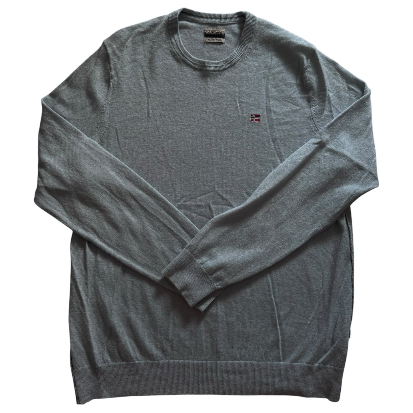 Medium Napapijri Light Blue Merino Wool Knitted Jumper