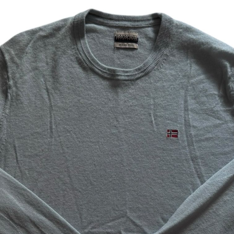 Medium Napapijri Light Blue Merino Wool Knitted Jumper