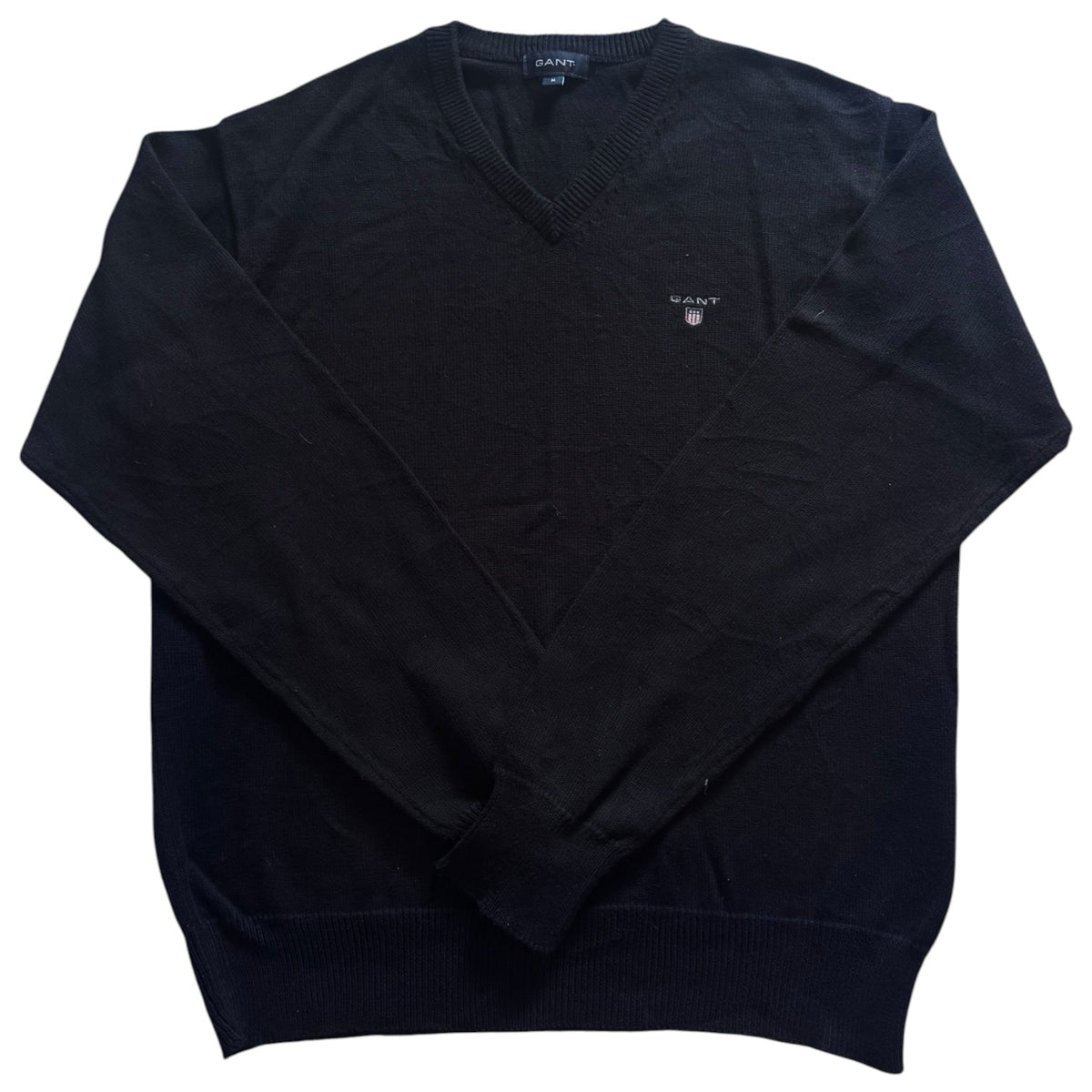 Medium Gant Black Knitted V-Neck Jumper