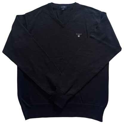 Medium Gant Black Knitted V-Neck Jumper
