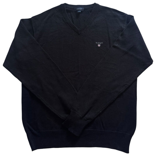 Medium Gant Black Knitted V-Neck Jumper