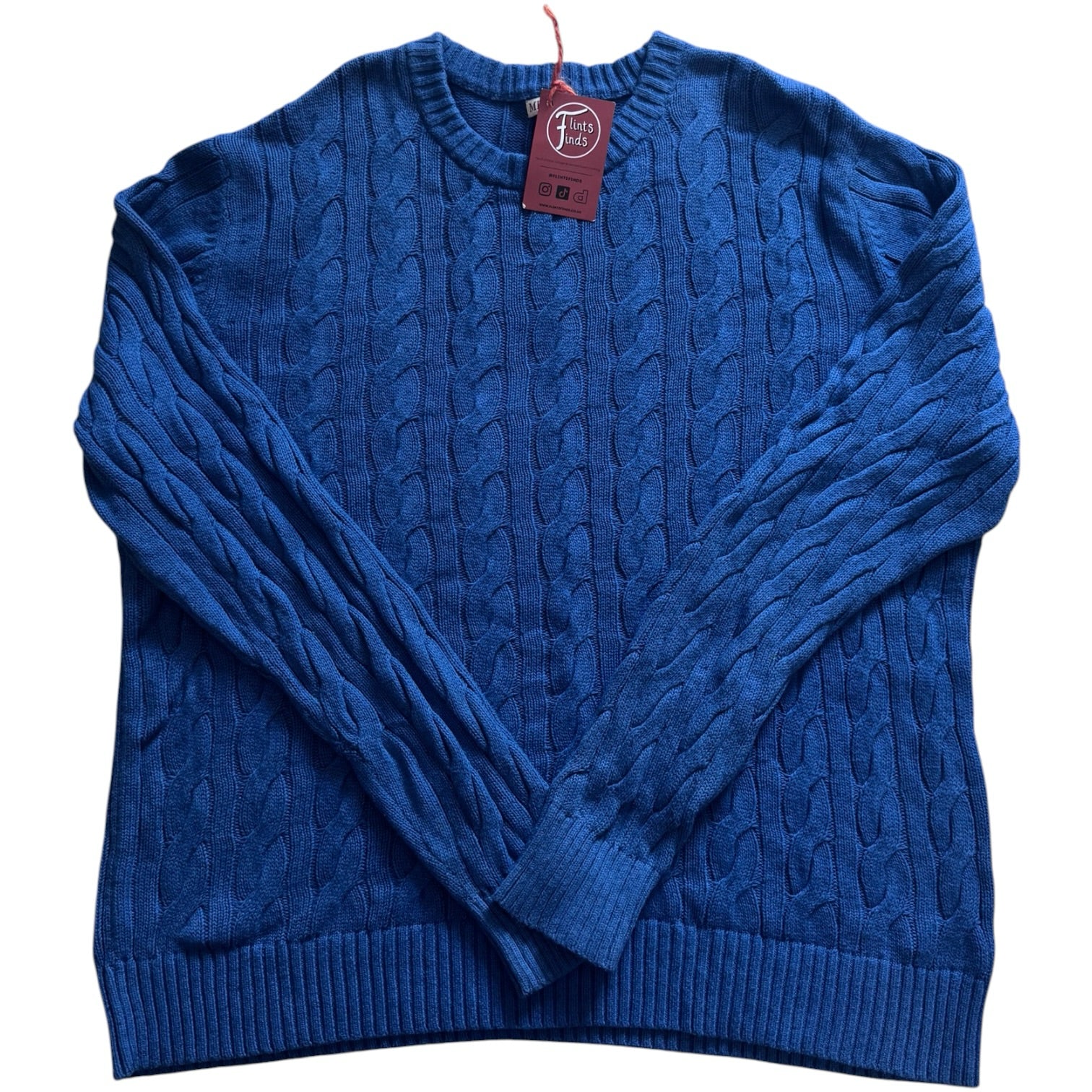Extra large Merona Blue Cable Knit Jumper