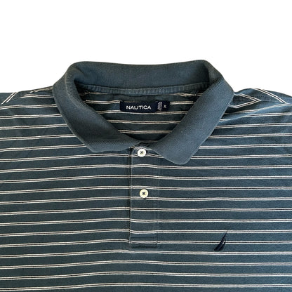 Extra large Nautica Blue and White Striped Polo Shirt