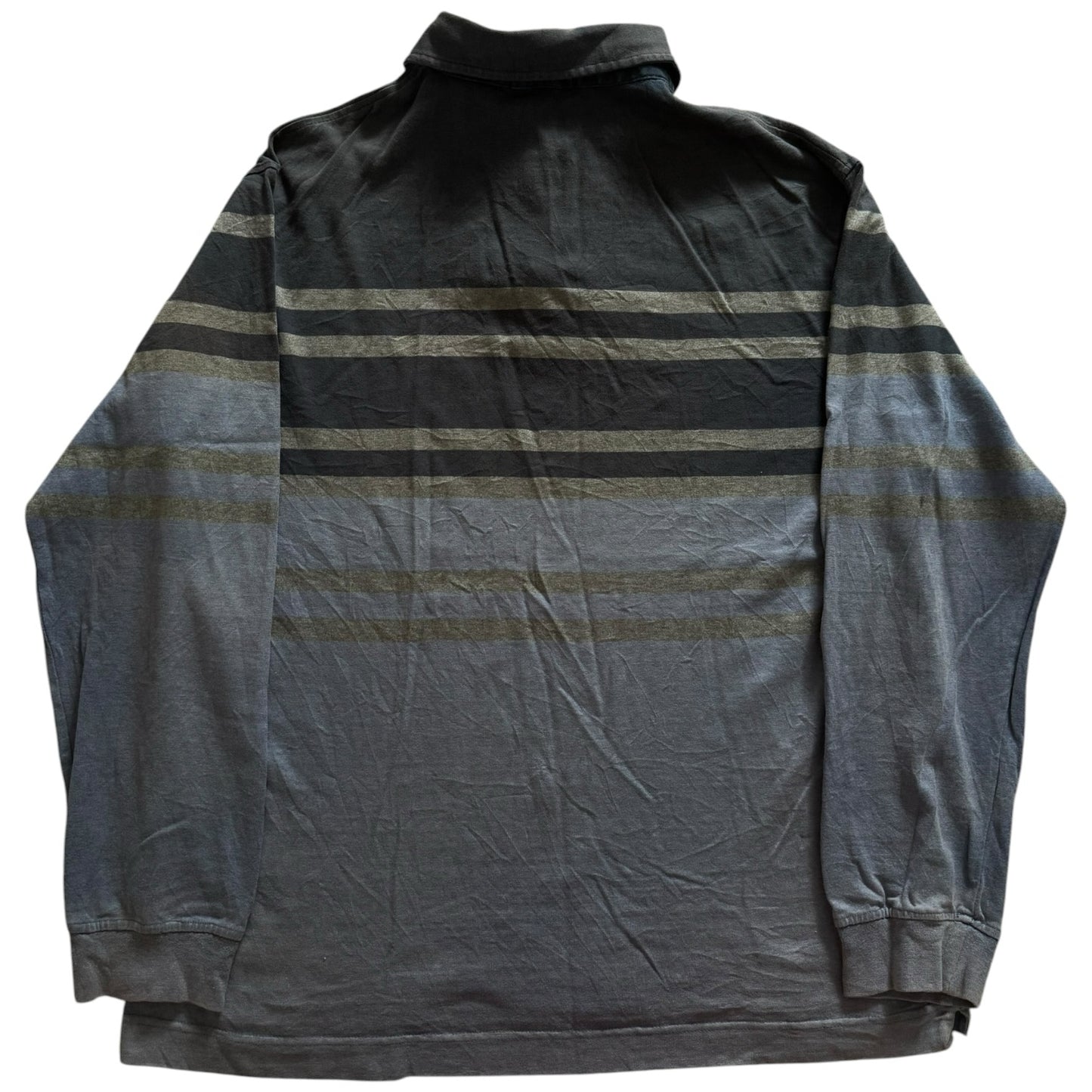 Medium Decenio Grey Striped Rugby Shirt