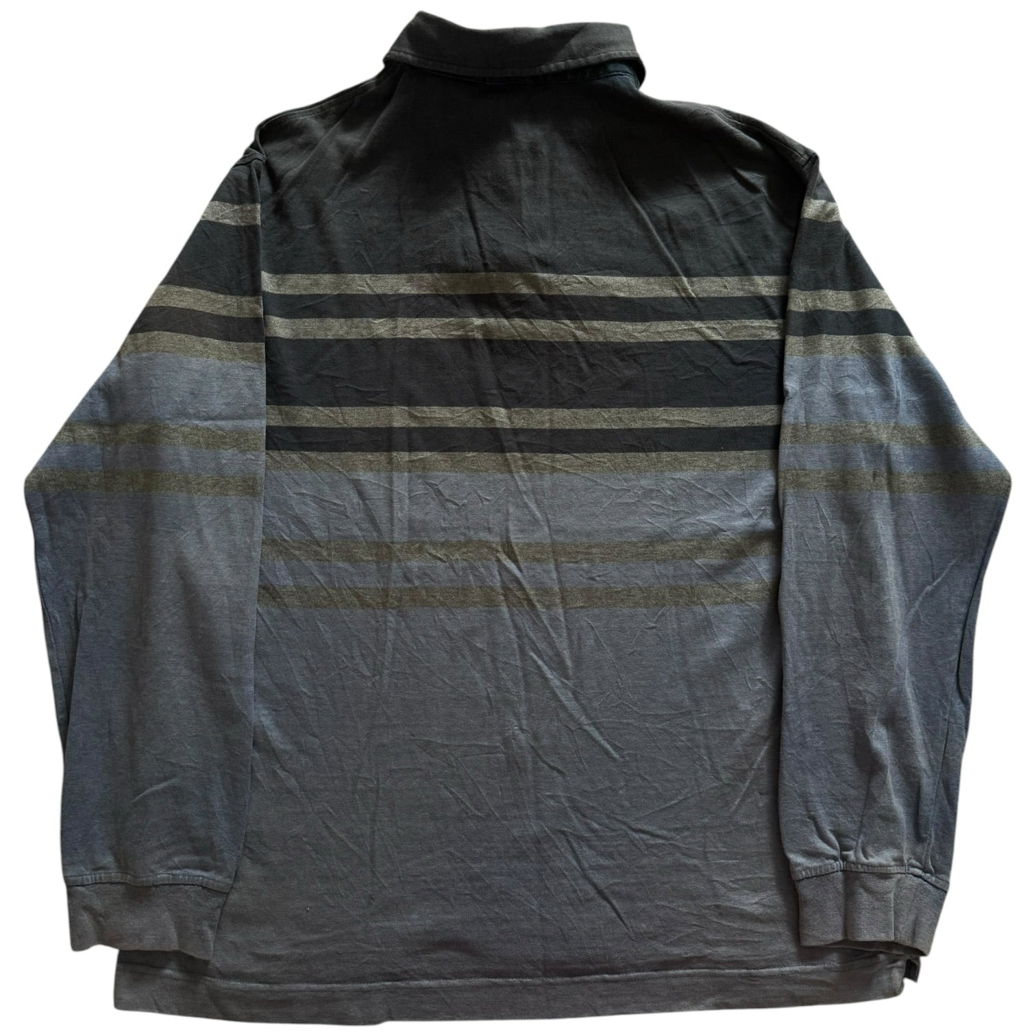 Medium Decenio Grey Striped Rugby Shirt