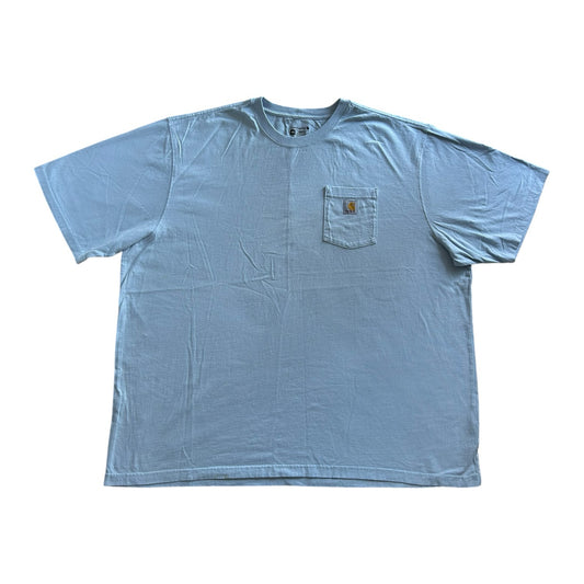 4XL loose fit Carhartt Light Blue Back Graphic T-Shirt