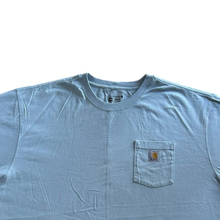 4XL loose fit Carhartt Light Blue Back Graphic T-Shirt