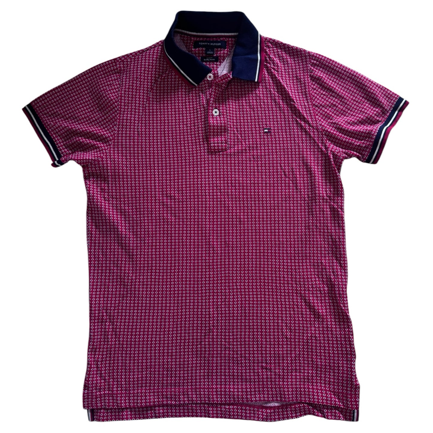 Small Tommy Hilfiger Red Patterned Polo Shirt