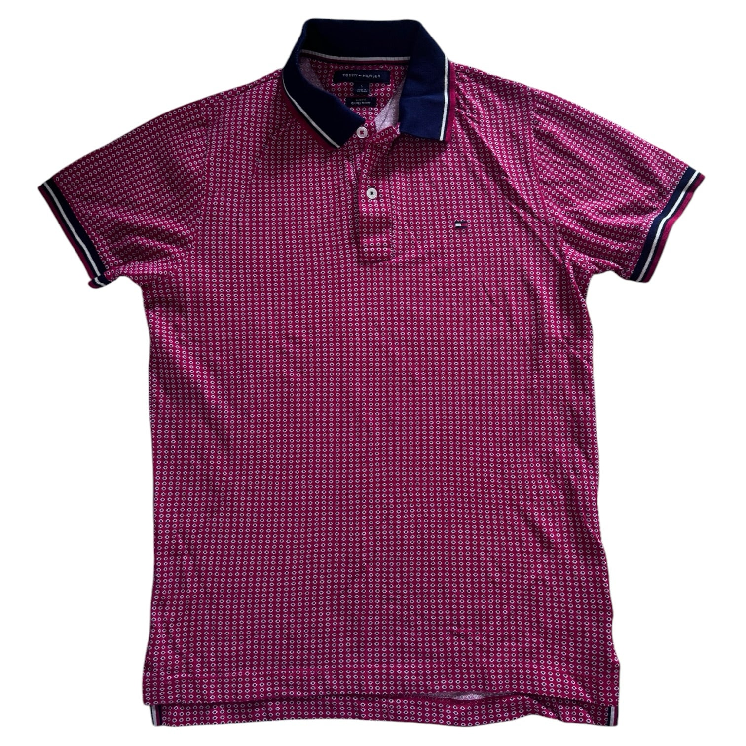 Small Tommy Hilfiger Red Patterned Polo Shirt