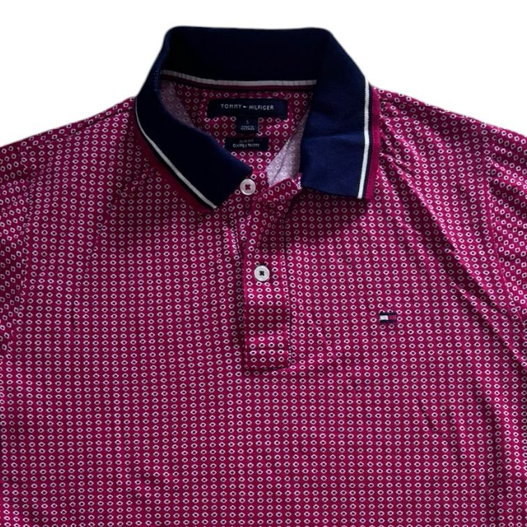 Small Tommy Hilfiger Red Patterned Polo Shirt