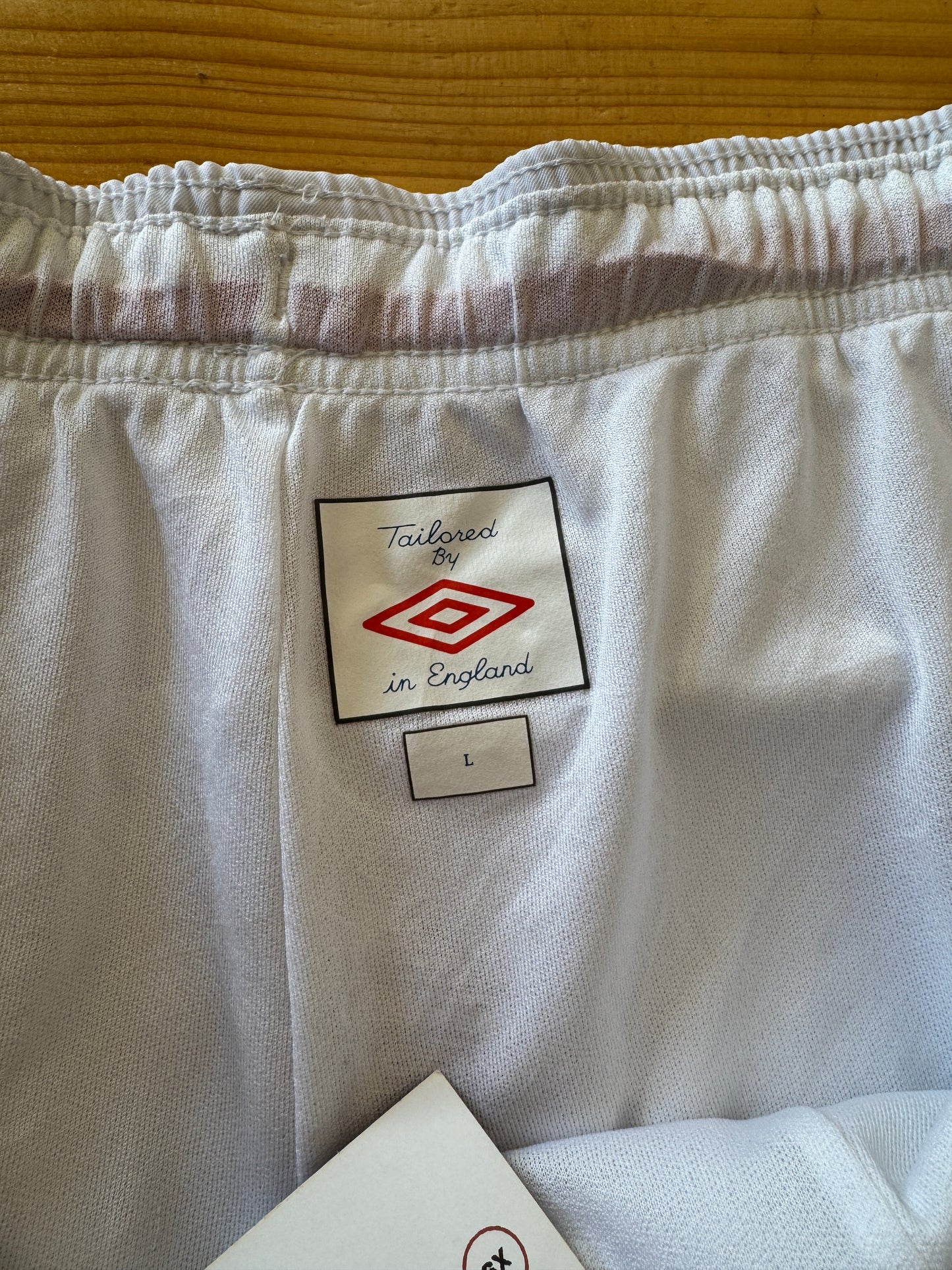 Large Umbro White England Football Shorts