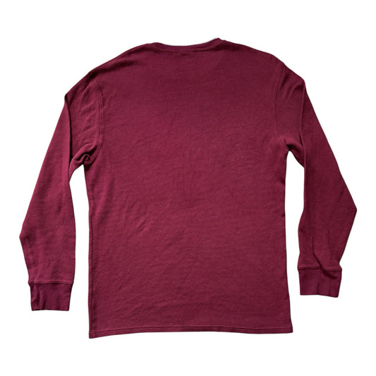 Extra large Ralph Lauren Burgundy Red Waffle Knit Thin Sweatshirt