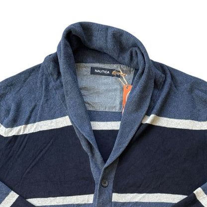 Extra large Nautica Blue, Navy and White Cardigan