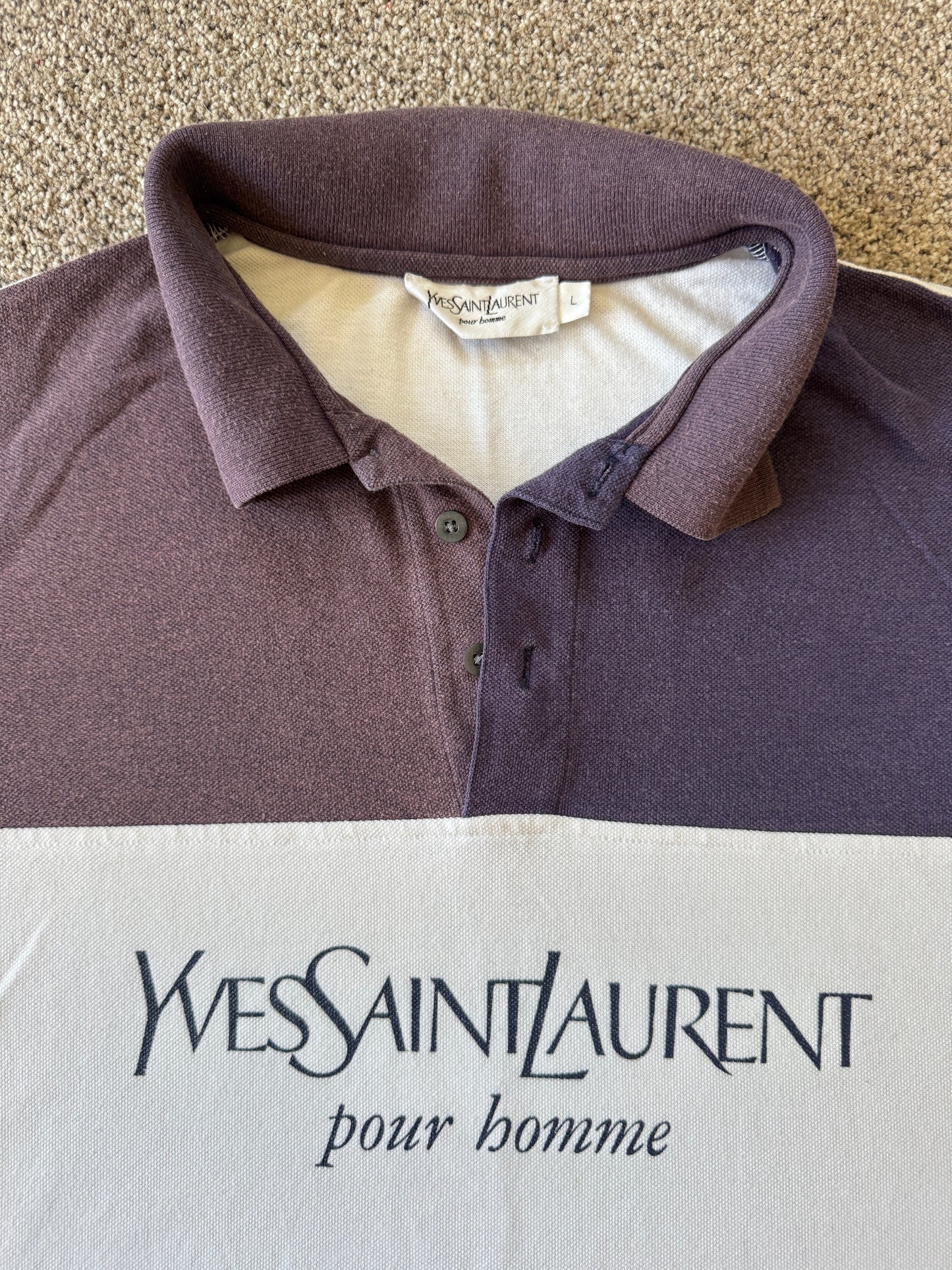 Large Yves Saint Laurent White Polo Shirt