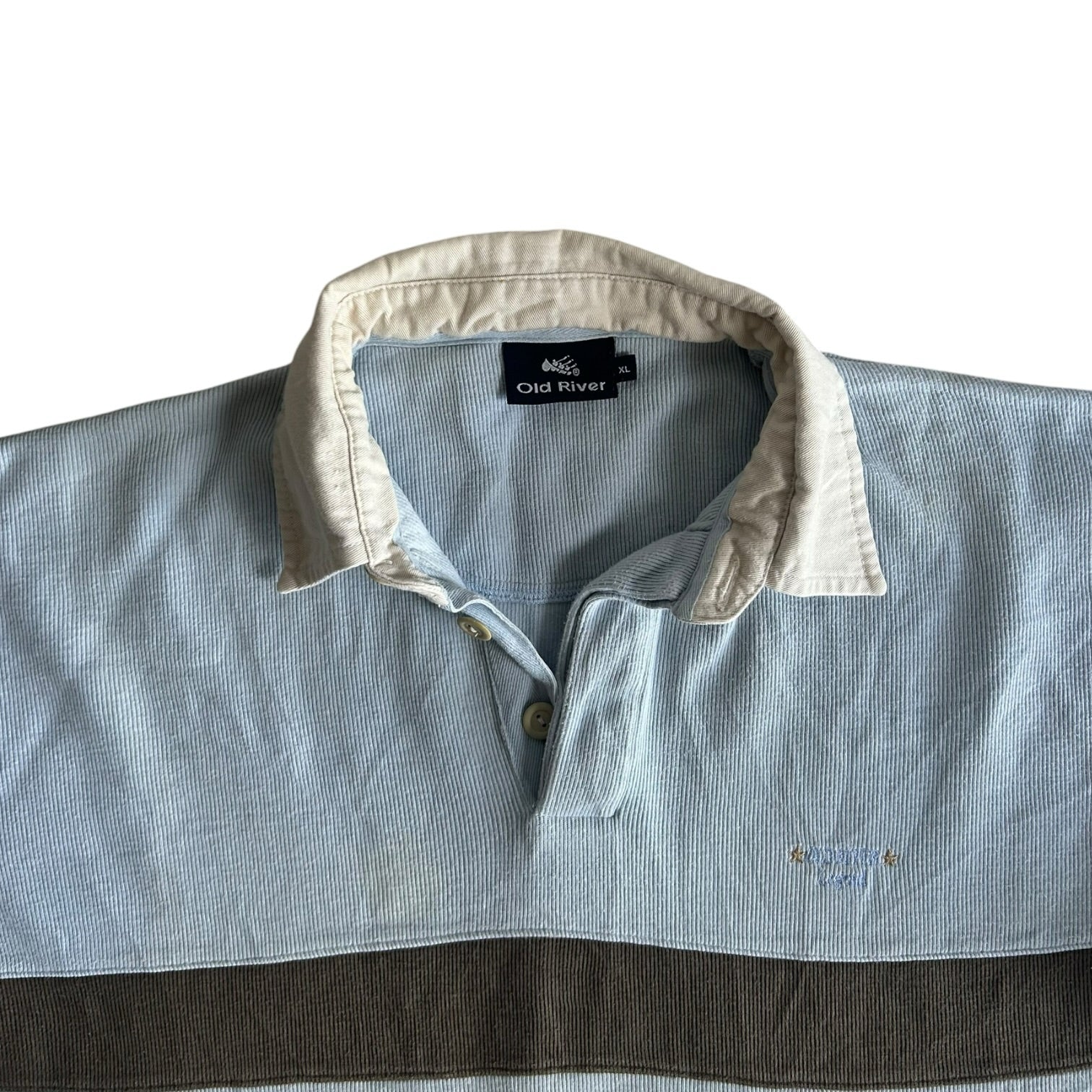 Extra large Old River Light Blue Rugby Shirt
