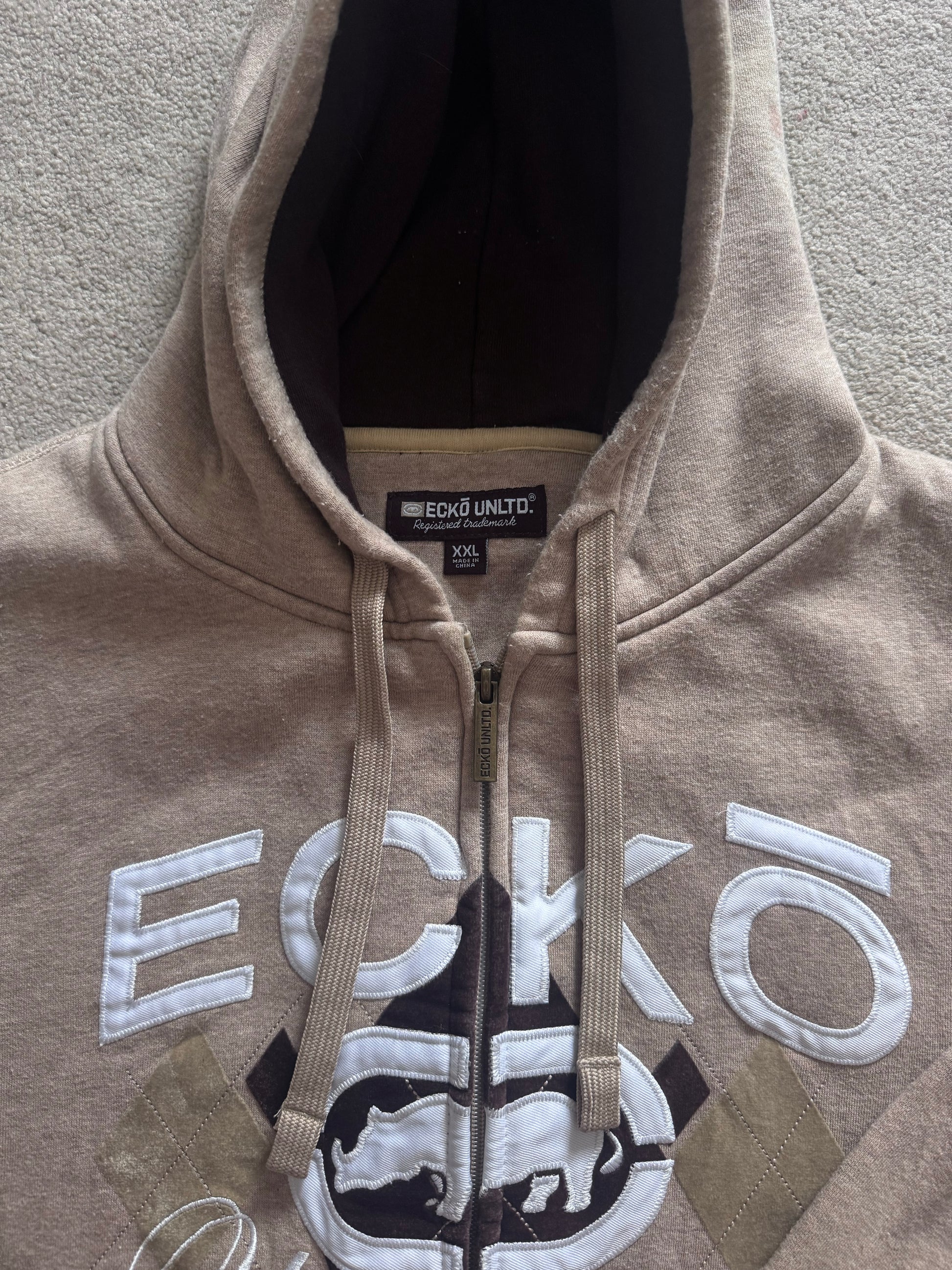 XXL Ecko Unlimited Beige Full Zip Hoodie