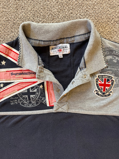 Extra large Geographical Norway Navy Polo Shirt