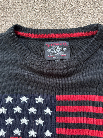 Extra large Winchester Black USA Flag Jumper