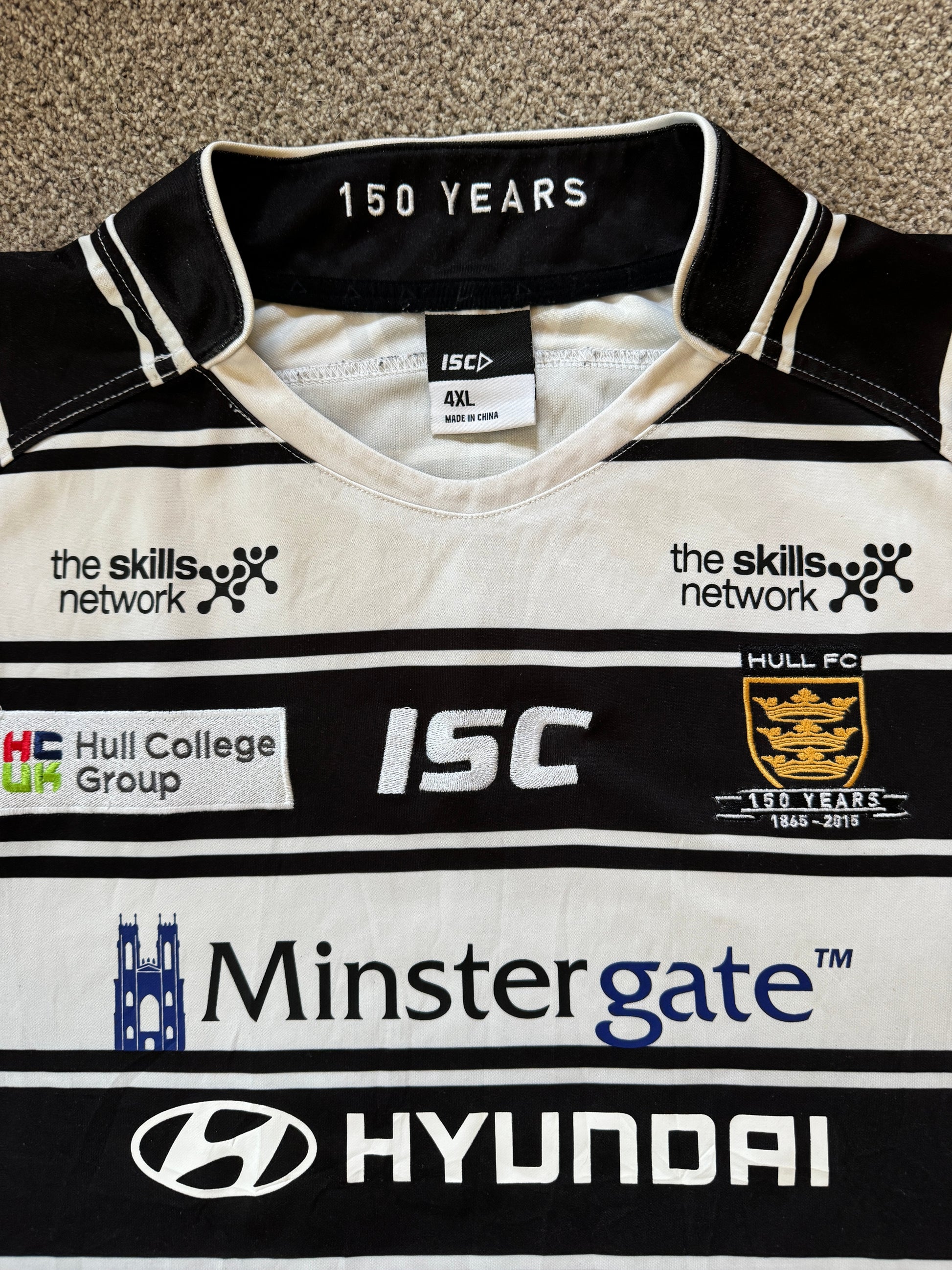4XL 2015 Black and White Hull Rugby League Shirt