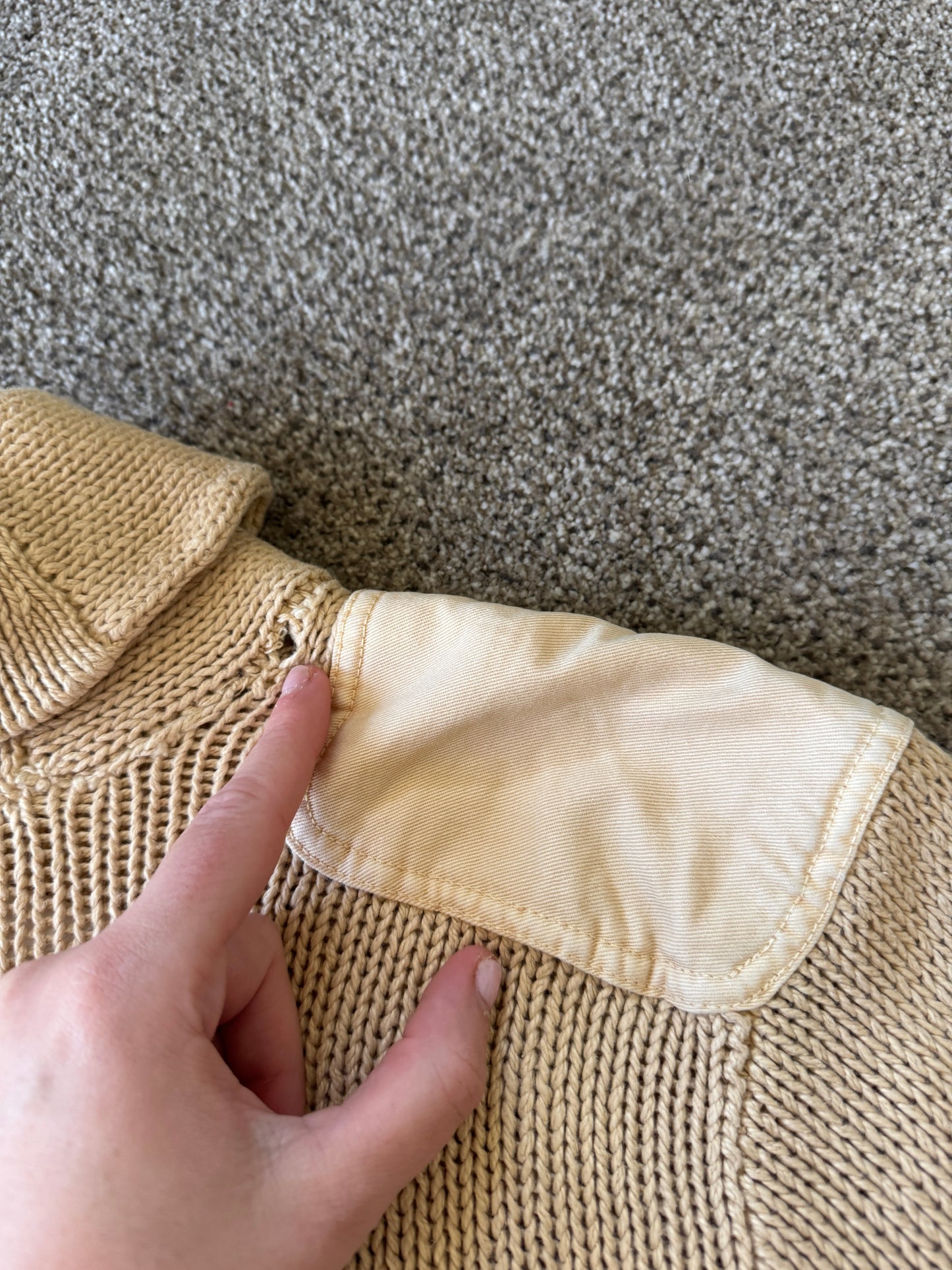 Medium Ralph Lauren Beige Knitted Shawl Neck Jumper