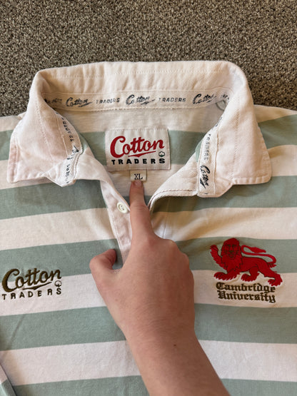 Extra large Cotton Traders 2000-03 Green Cambridge University Rugby Shirt