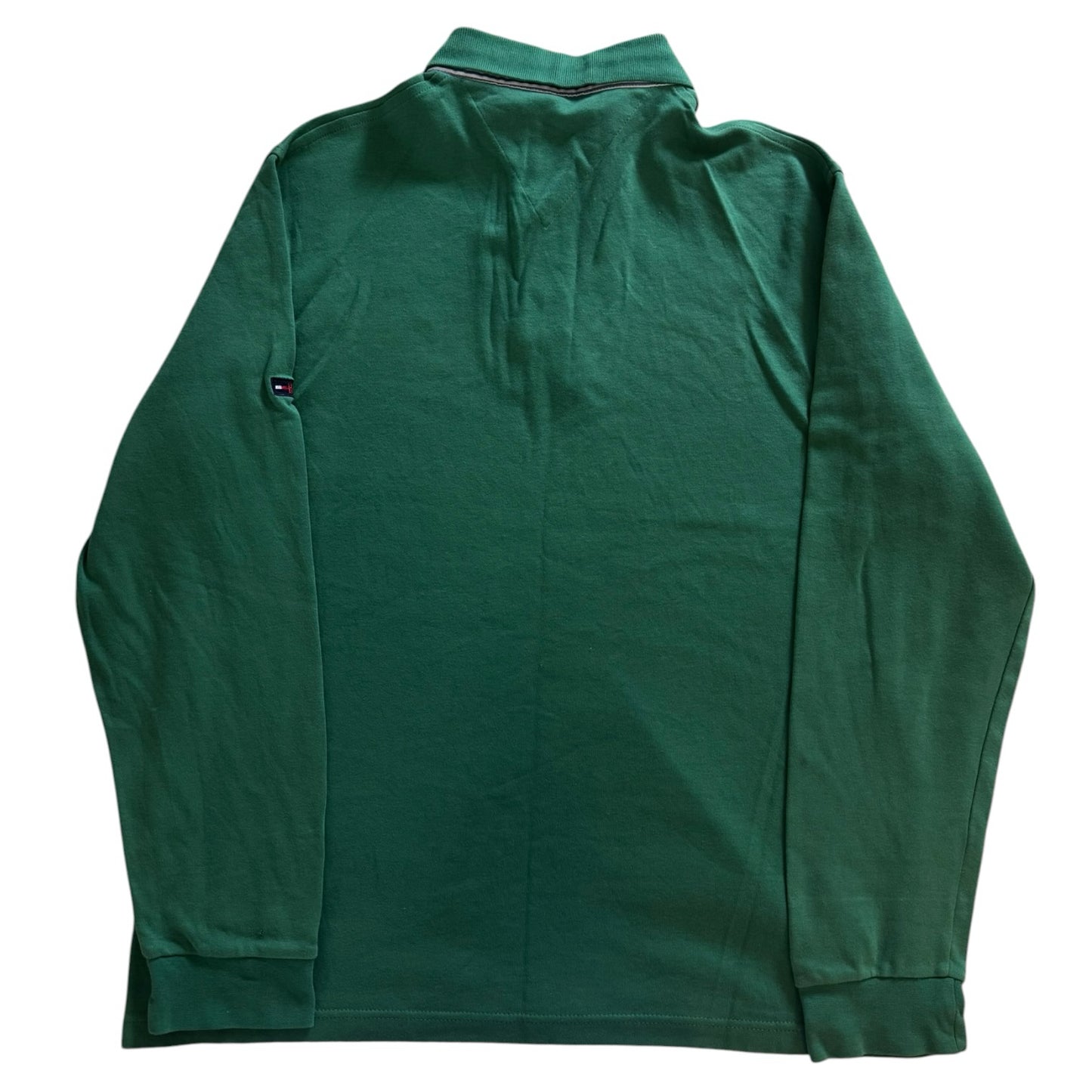 Large Tommy Hilfiger Green Long Sleeved Polo Shirt