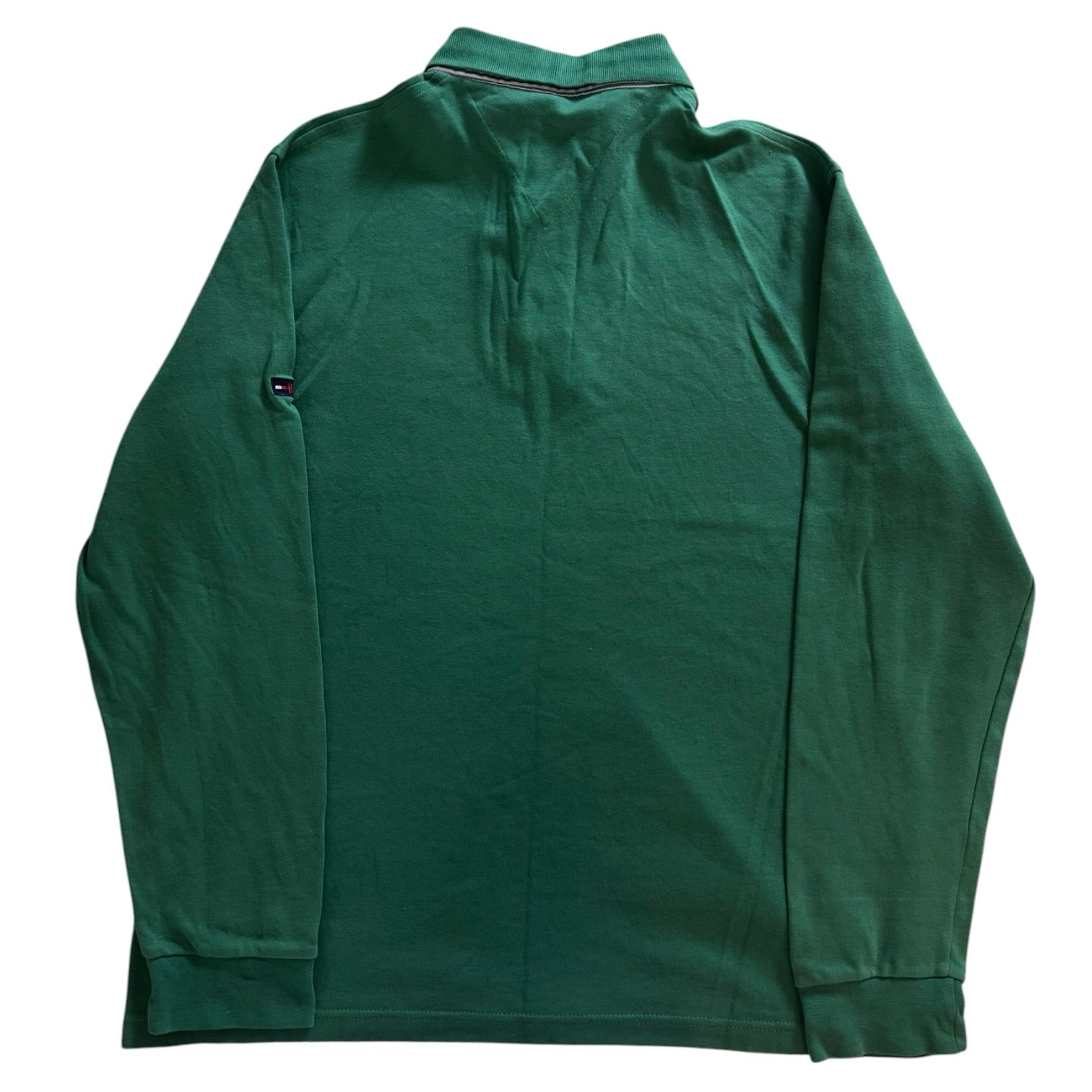 Large Tommy Hilfiger Green Long Sleeved Polo Shirt