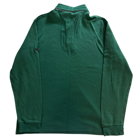 Large Tommy Hilfiger Green Long Sleeved Polo Shirt