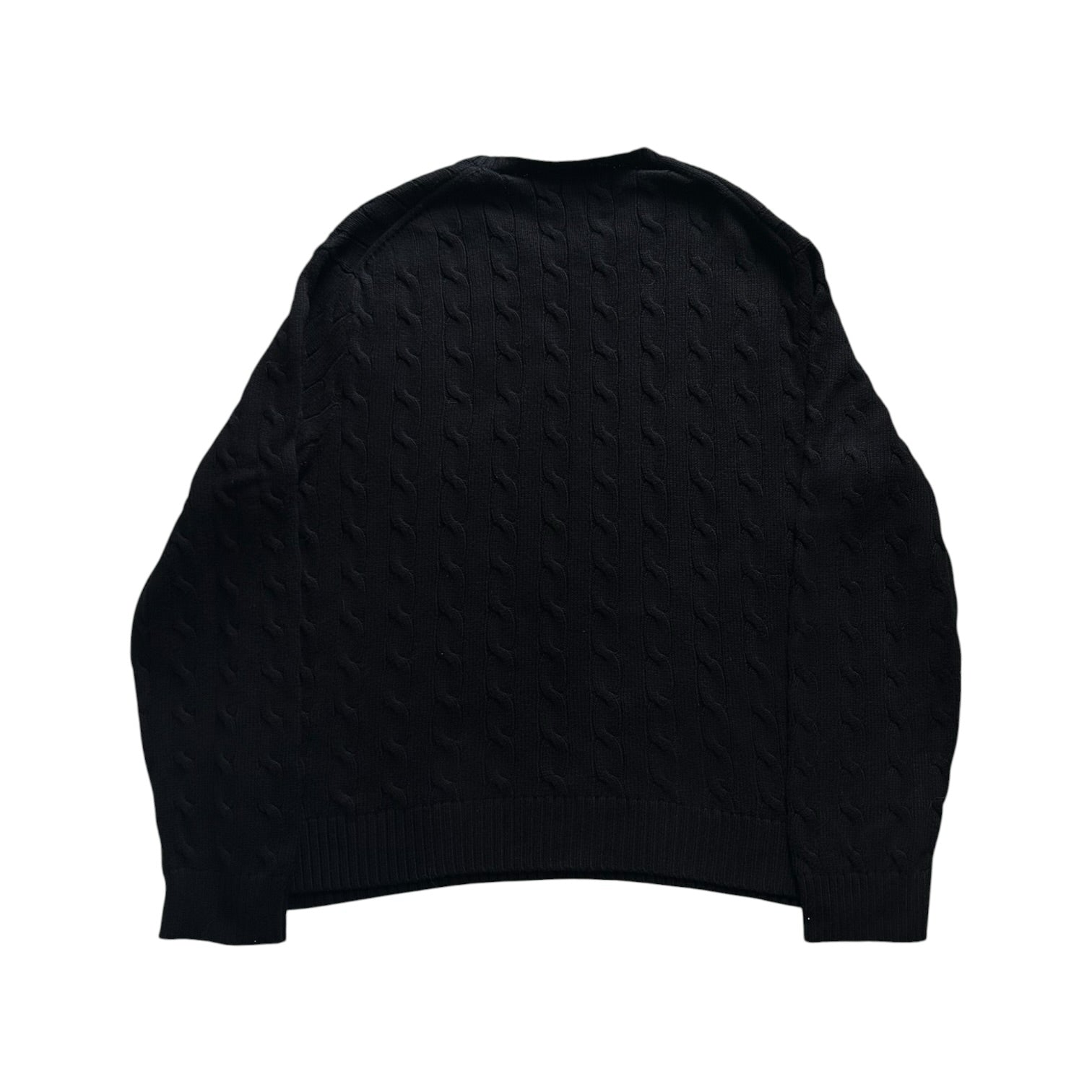 XXL Ralph Lauren Black Cable Knit Jumper