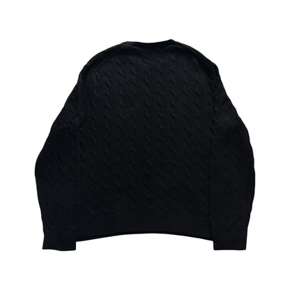 XXL Ralph Lauren Black Cable Knit Jumper