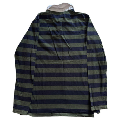 Medium Zara Green and Navy Rugby Shirt