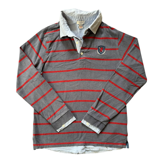 Aged 14 Cyrillus Grey and Red Rugby Shirt
