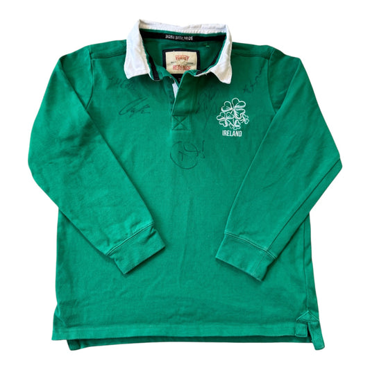 Aged 11-12 Rugby Heritage Signed Green Ireland Rugby Shirt