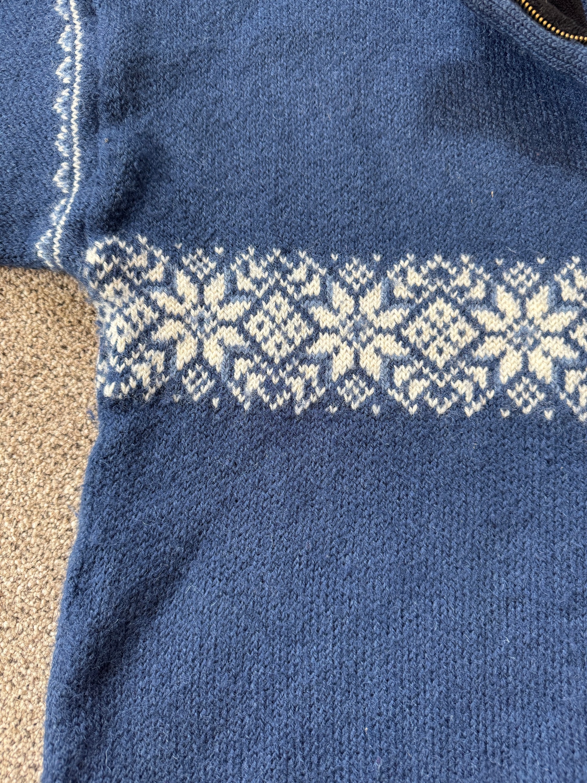 Extra large Gjestal Norwegian Wool Fair Isle 1/4 Zip Jumper