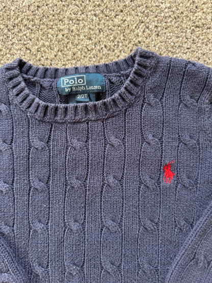 Aged 2 Ralph Lauren Navy Cable Knit Jumper