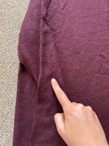 Medium Fred Perry Burgundy Merino Wool Knitted Jumper