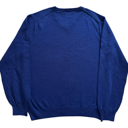 Extra large Chaps Blue Knitted V-Neck Sweater